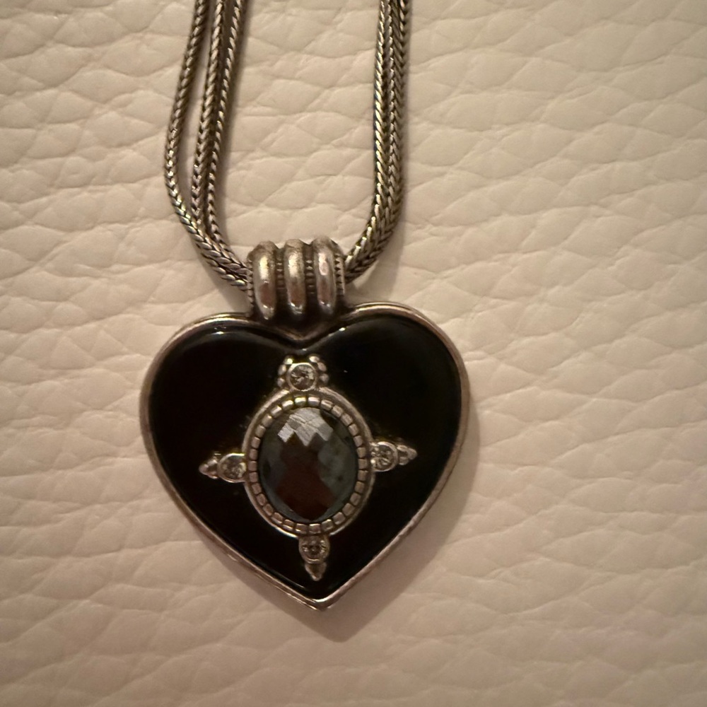 Brighton Black and Silver Heart Necklace